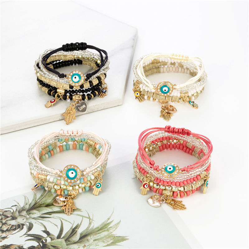 Bohemia Multilayer Elastic Weave Bracelets