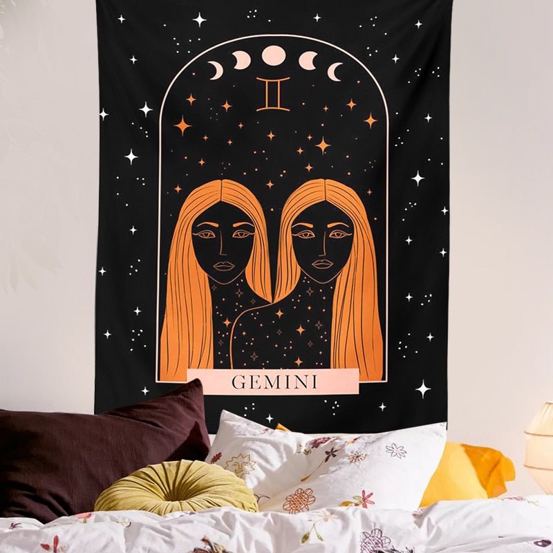 Constellation Tapestry Wall Hanging Moon Phase Tapestry