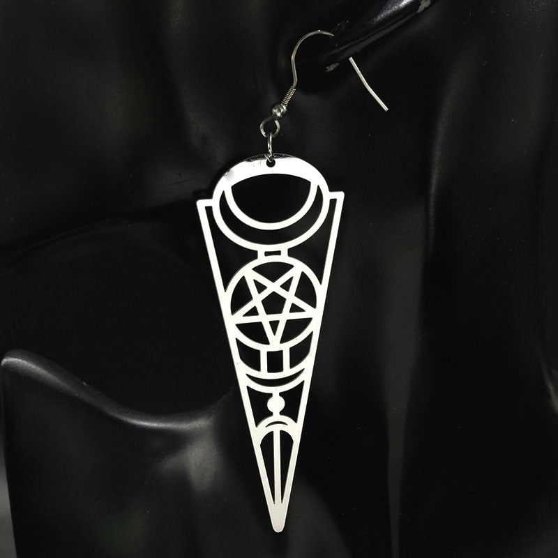 Pentagram Stainless Steel Drop Earrings