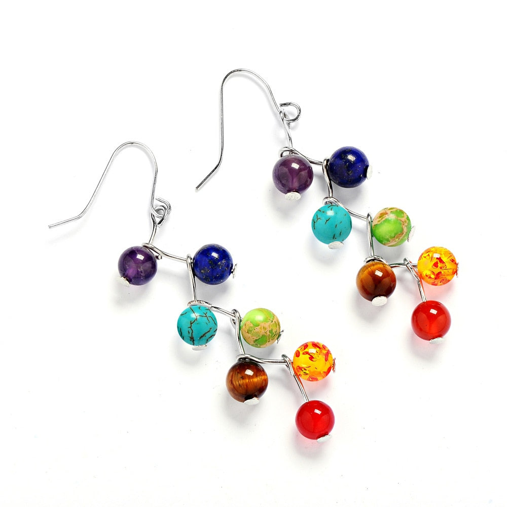 7 Chakras Reiki Healing Balance Beads Earrings