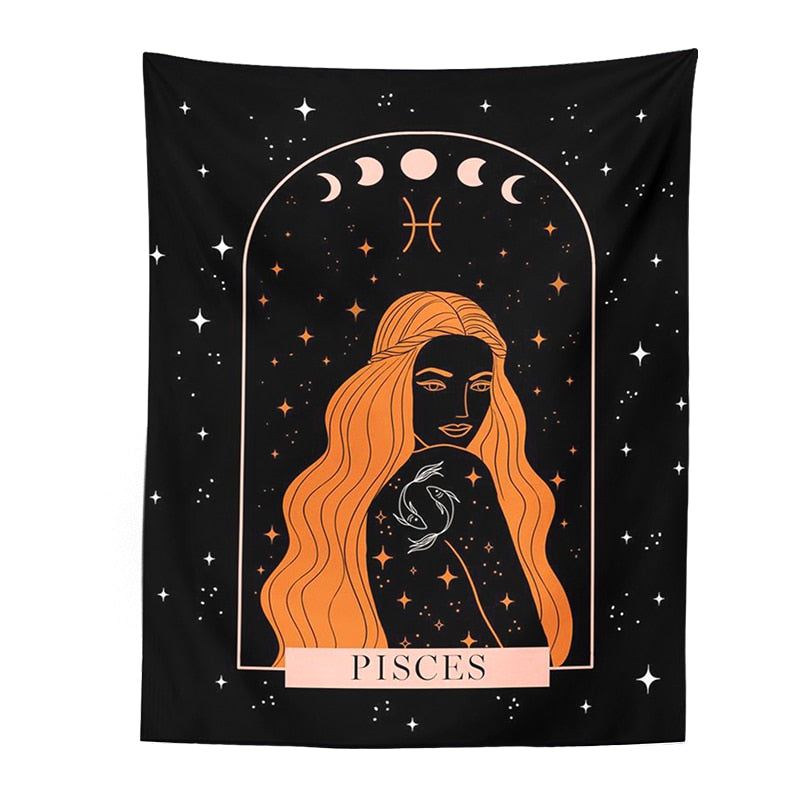 Constellation Tapestry Wall Hanging Moon Phase Tapestry