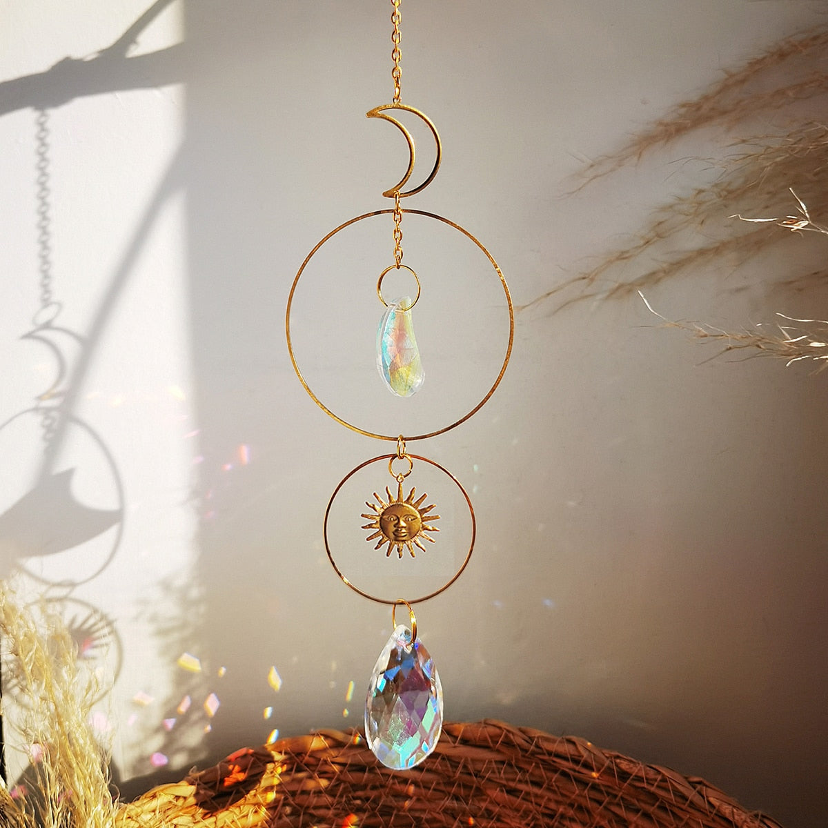 Sun and Moon Crystals Prism Suncatcher