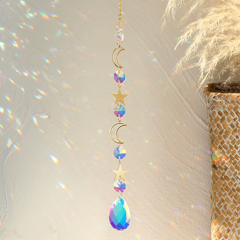 Sun and Moon Crystals Prism Suncatcher
