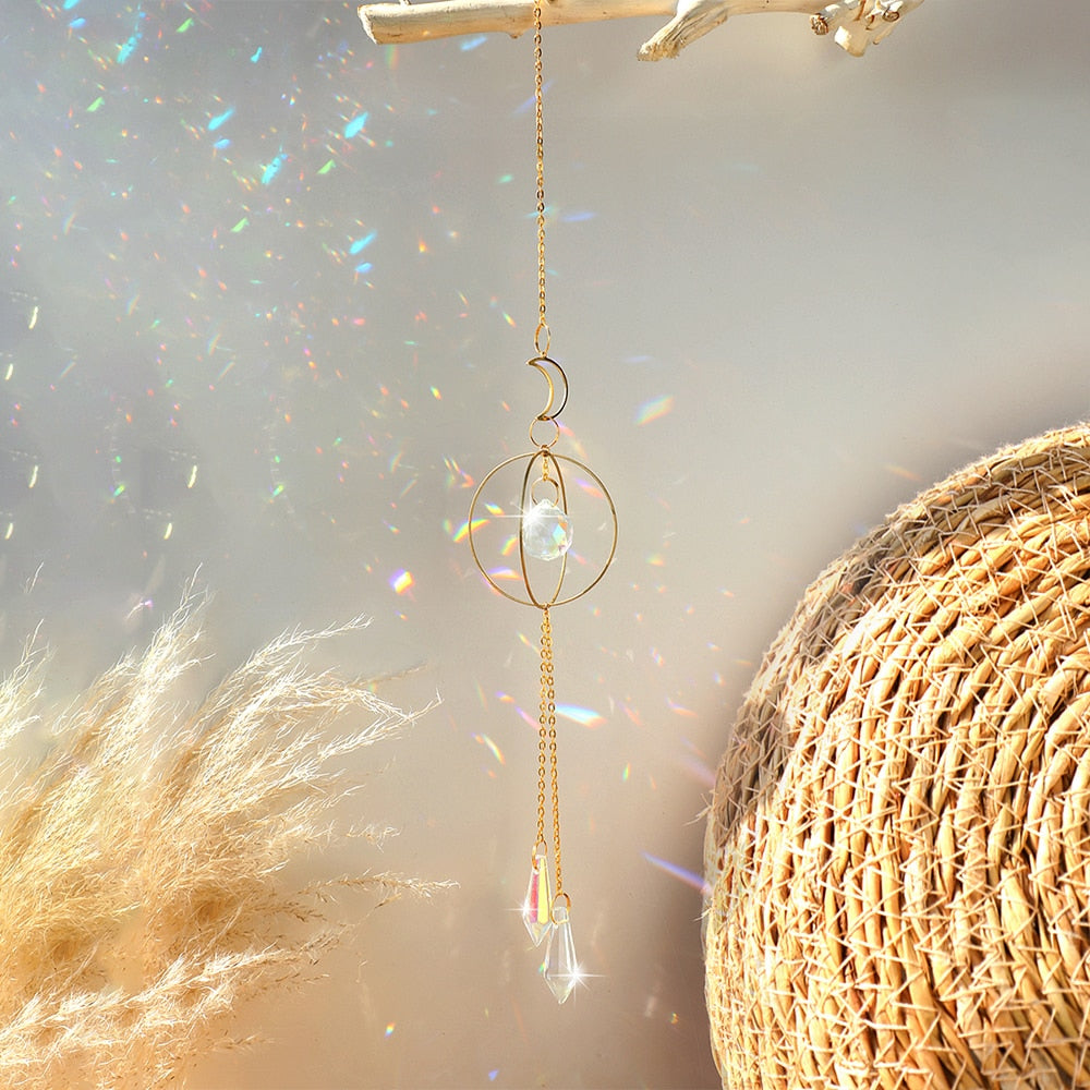 Sun and Moon Crystals Prism Suncatcher