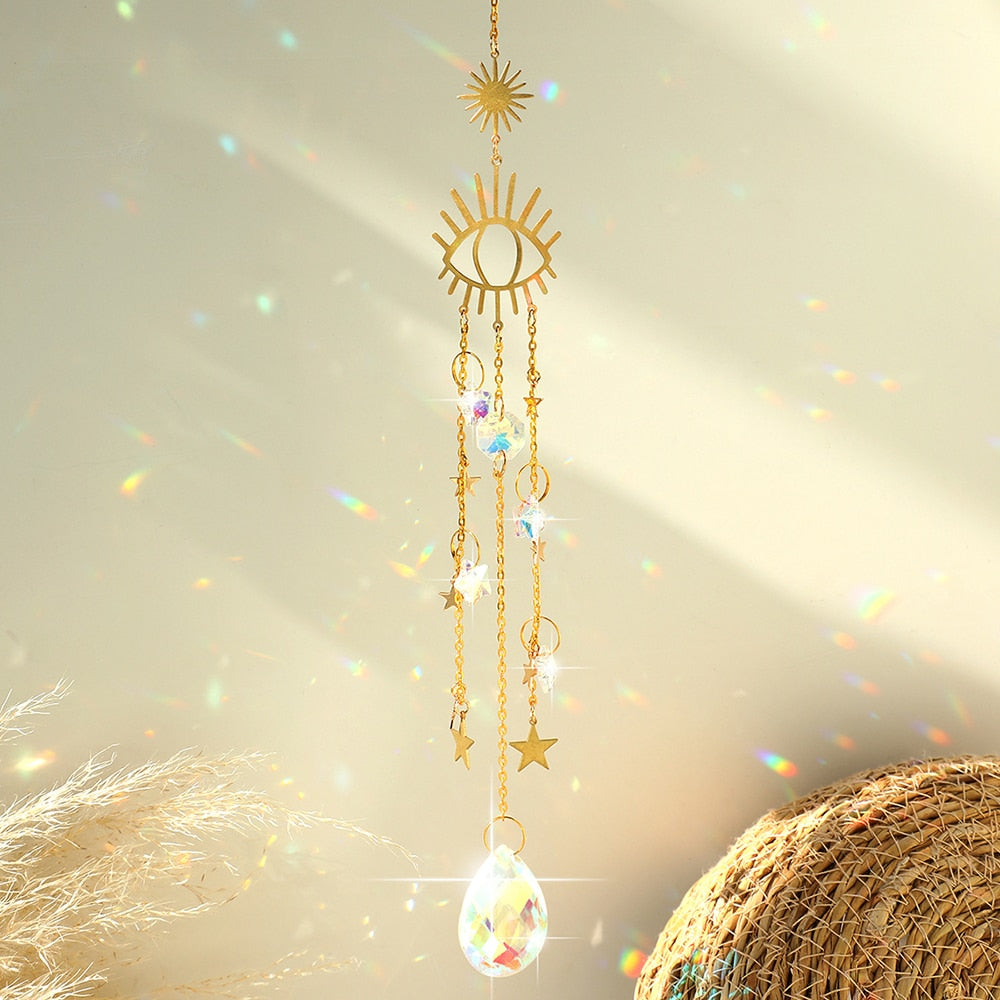 Sun and Moon Crystals Prism Suncatcher