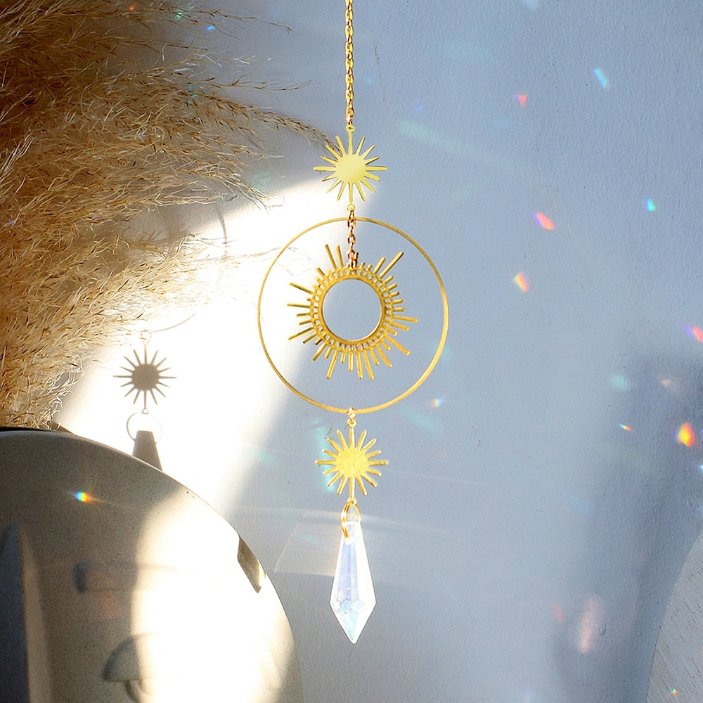 Sun and Moon Crystals Prism Suncatcher