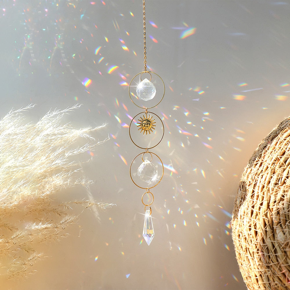 Sun and Moon Crystals Prism Suncatcher