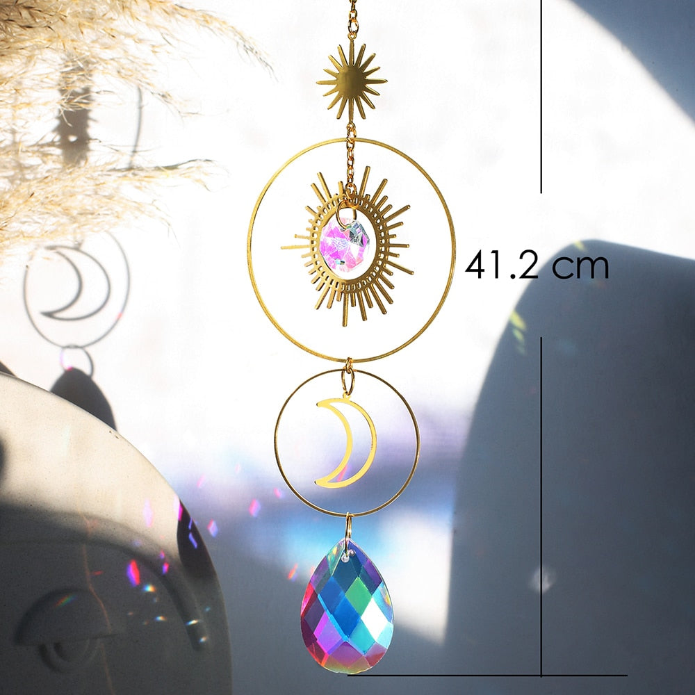 Sun and Moon Crystals Prism Suncatcher