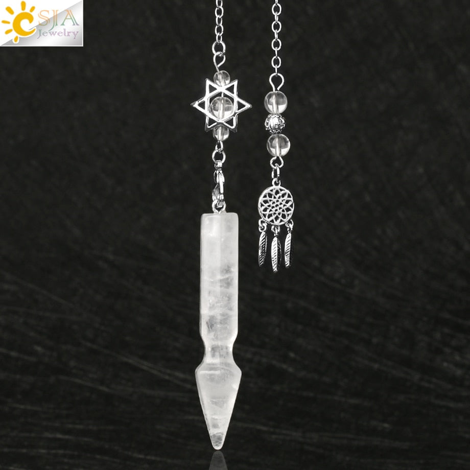 Natural Stone Quartz Pendulums