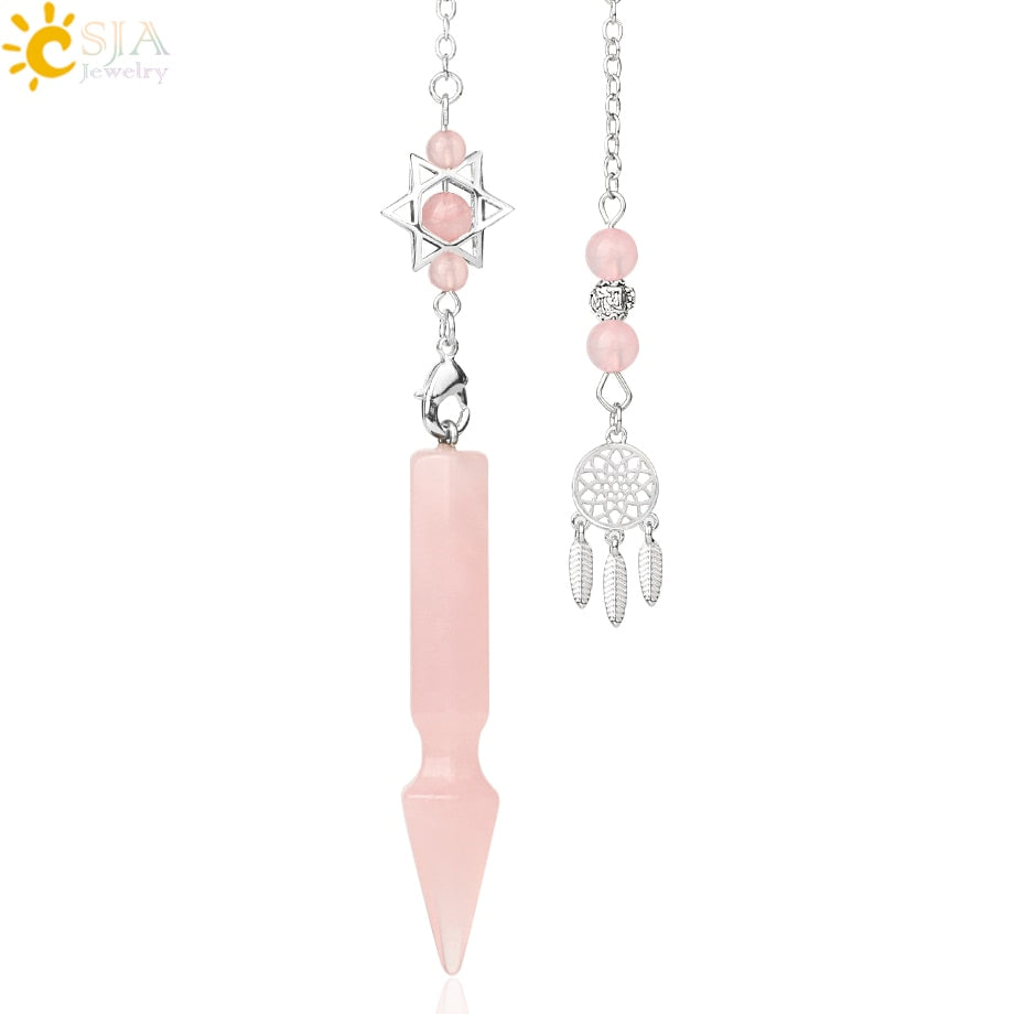 Natural Stone Quartz Pendulums