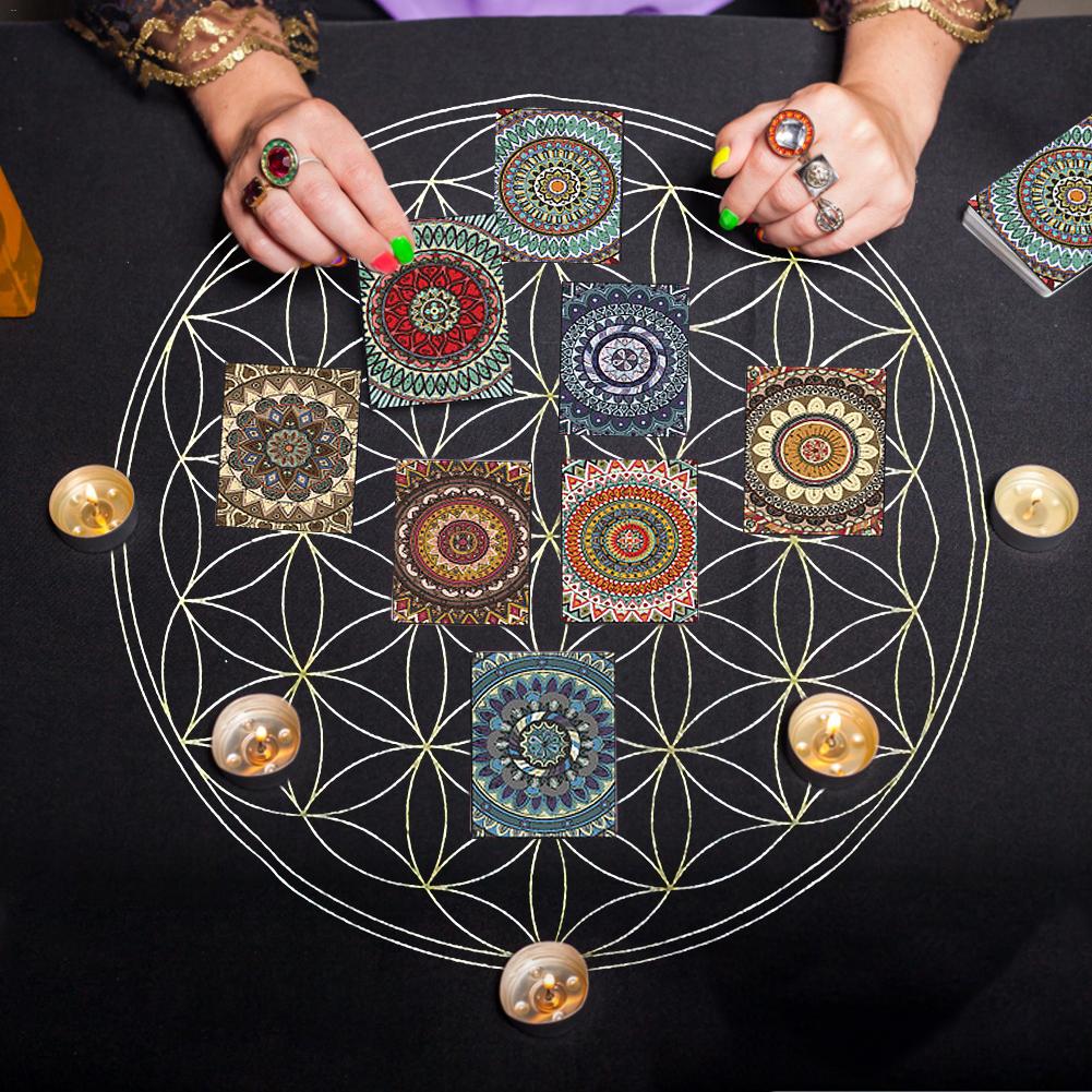 The Flower Of Life Crystal Lattice Velvet Divination Altar Cloth