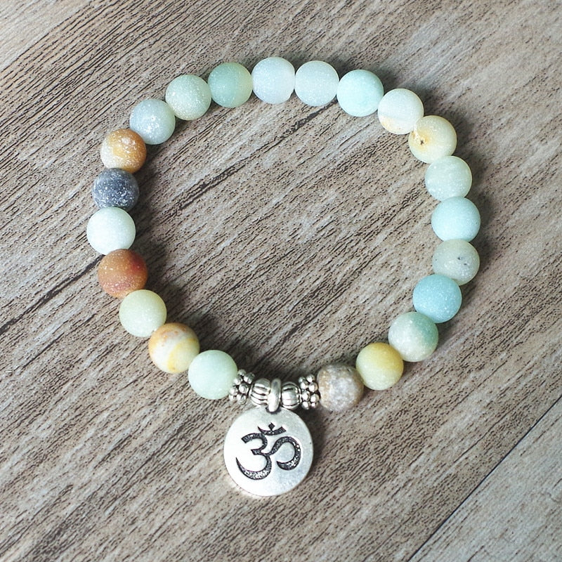 Matte Amazonite Stone Strand Bracelet