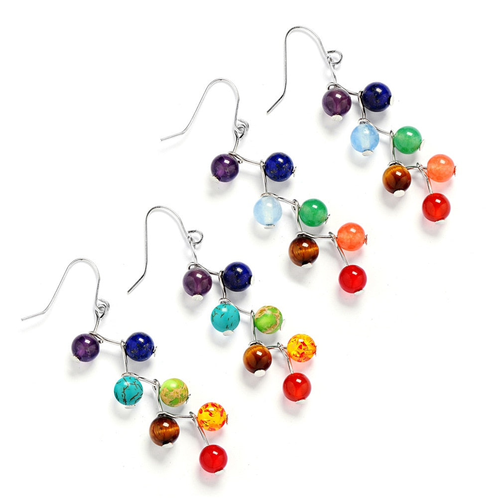 7 Chakras Reiki Healing Balance Beads Earrings