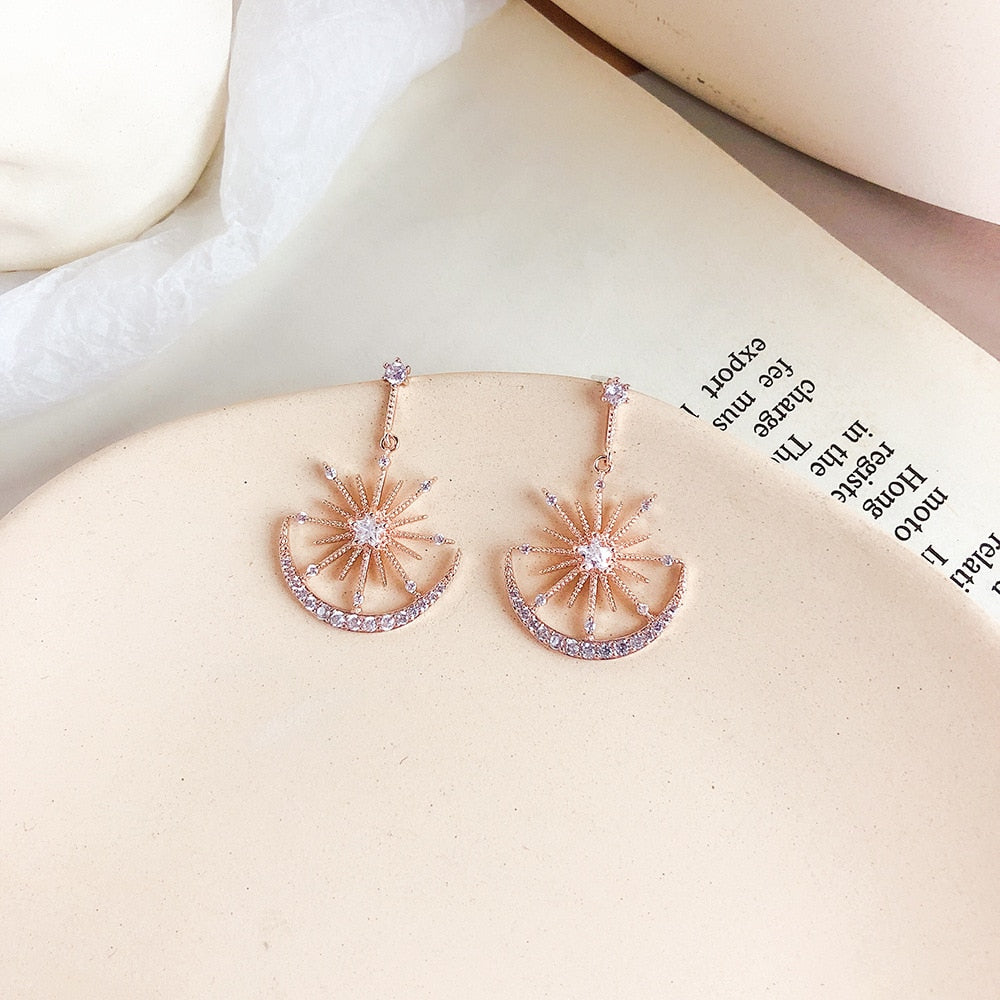 Solar Moon Crystal Earrings