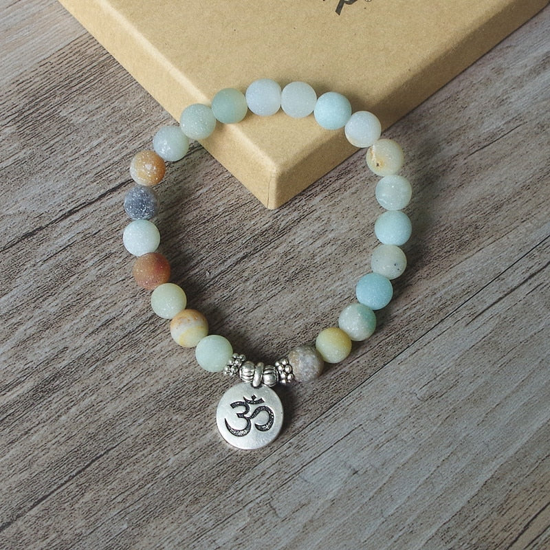 Matte Amazonite Stone Strand Bracelet