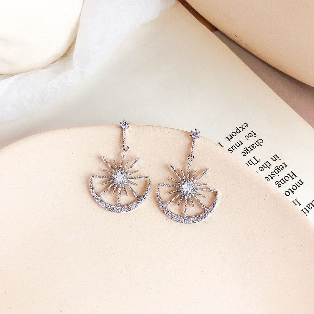 Solar Moon Crystal Earrings