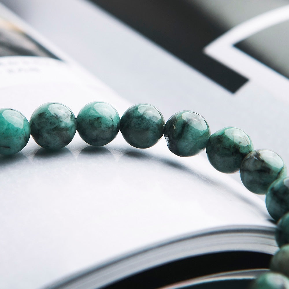 Natural Green Emerald Crystal Bracelet