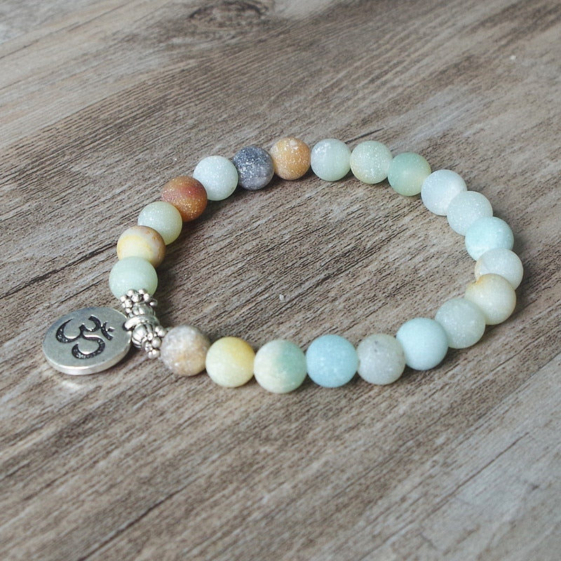 Matte Amazonite Stone Strand Bracelet