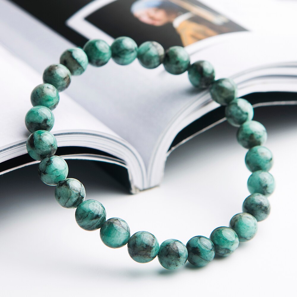 Natural Green Emerald Crystal Bracelet