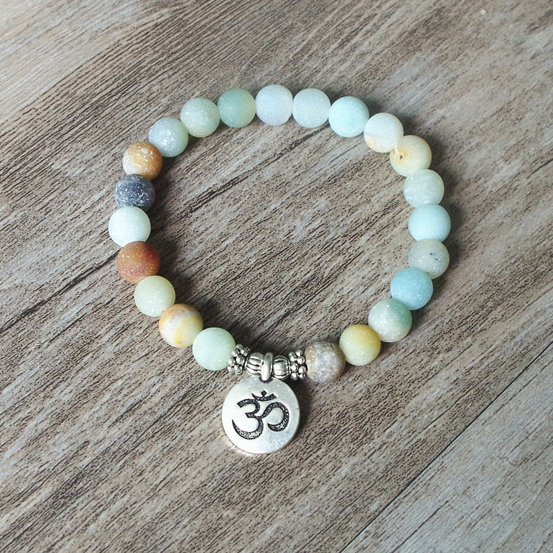 Matte Amazonite Stone Strand Bracelet