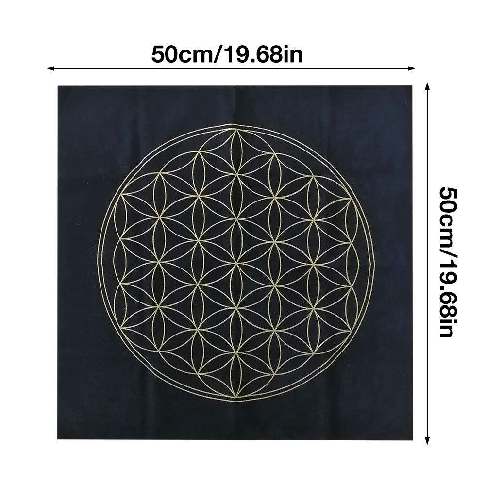 The Flower Of Life Crystal Lattice Velvet Divination Altar Cloth