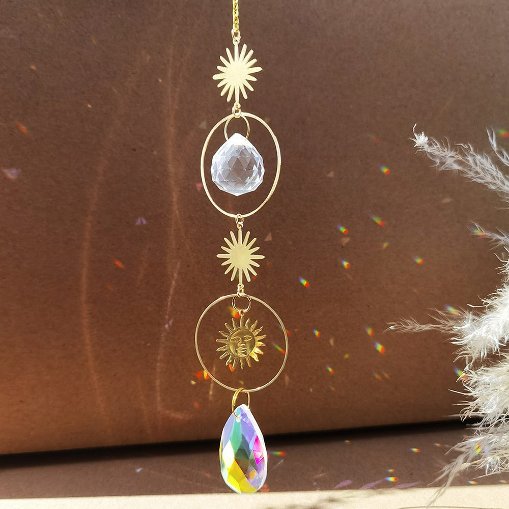 Sun and Moon Crystals Prism Suncatcher