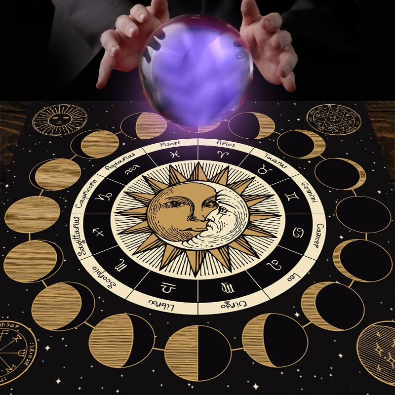 Moon Phase Wheel of the Zodiac Astrology Chart Tapestry