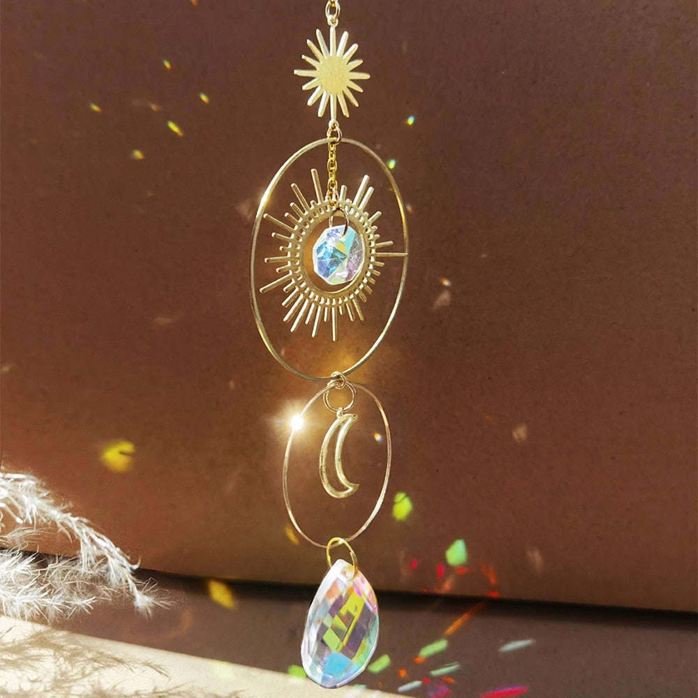 Sun and Moon Crystals Prism Suncatcher