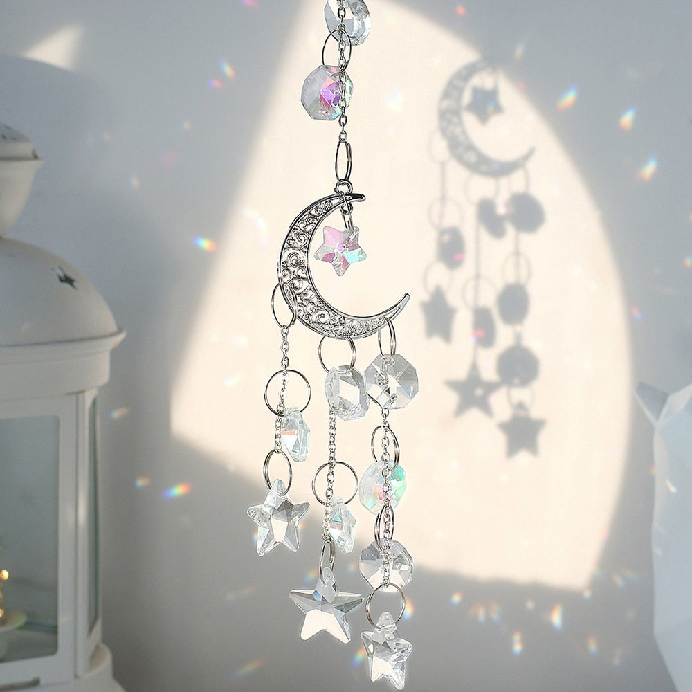 Sun and Moon Crystals Prism Suncatcher