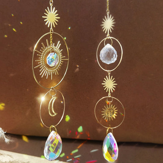 Sun and Moon Crystals Prism Suncatcher