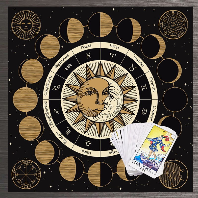 Moon Phase Wheel of the Zodiac Astrology Chart Tapestry
