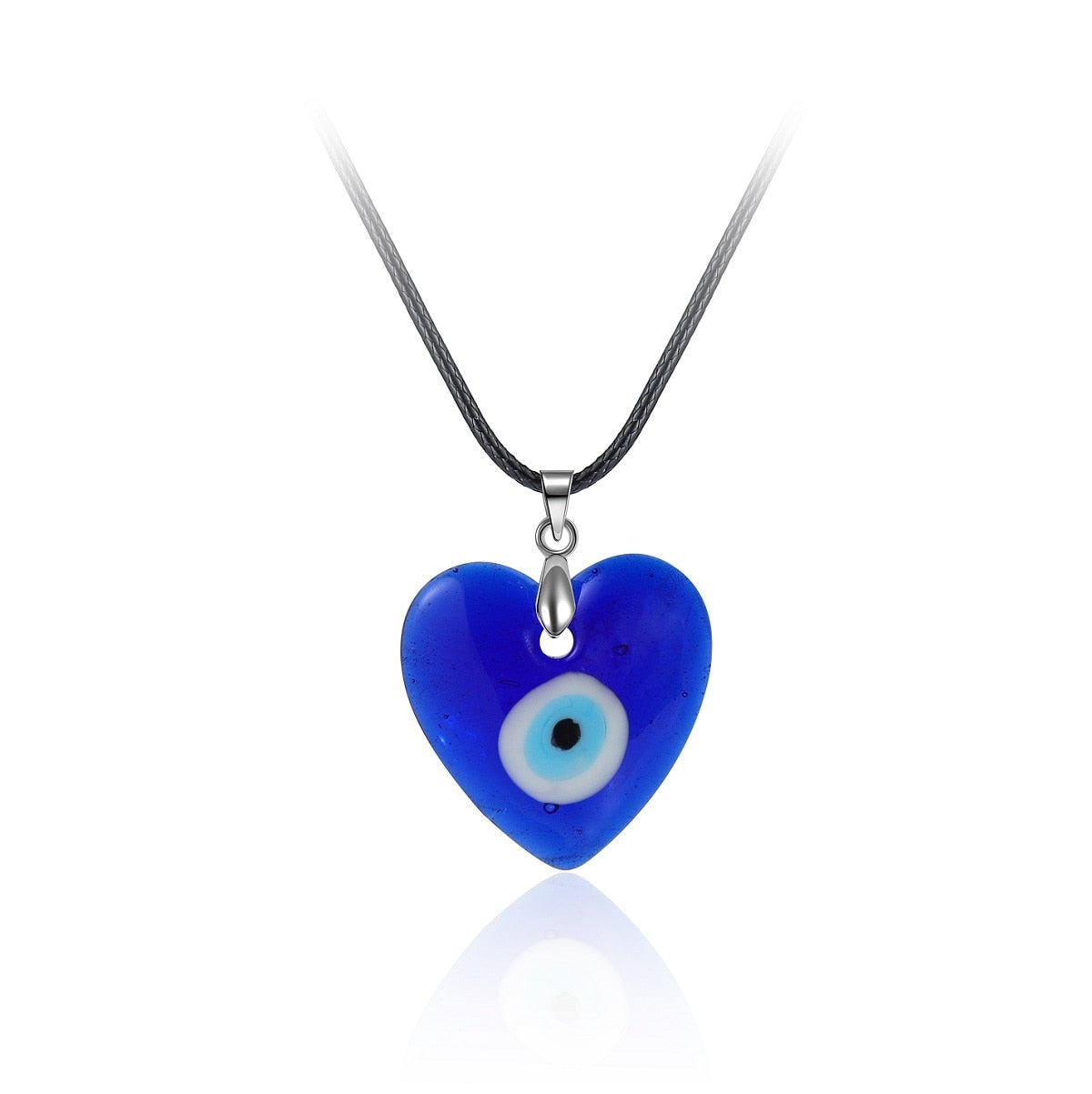 Deep Sea Blue Evil Eye Pendant Necklace