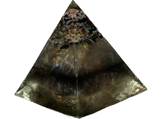 Snowflake Obsidian Orgonite Pyramid